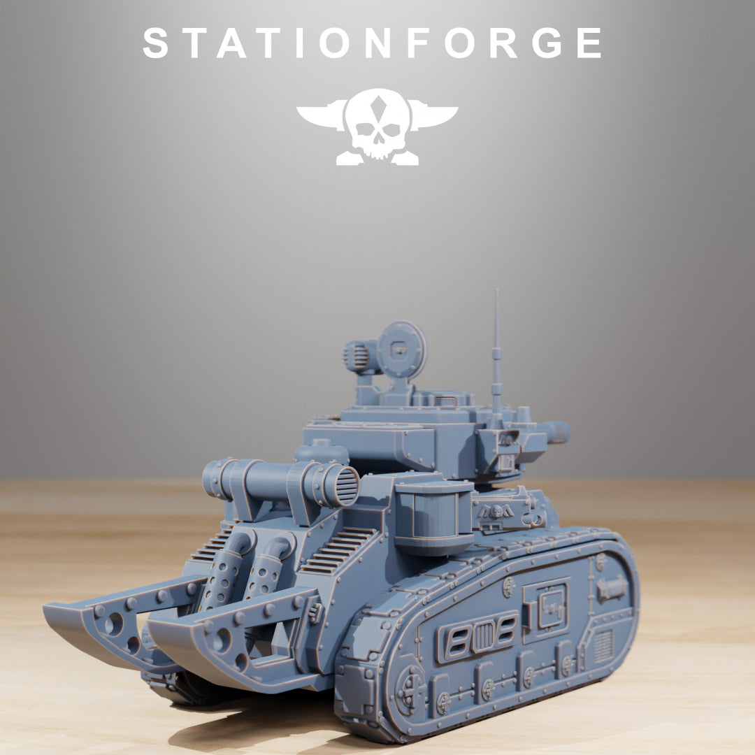 GrimGuard Light Tank - Compatible with Warhammer 40K - by Station Forge - Tabletop RPG Miniature - Roleplaying 3D Printed Fantasy Mini