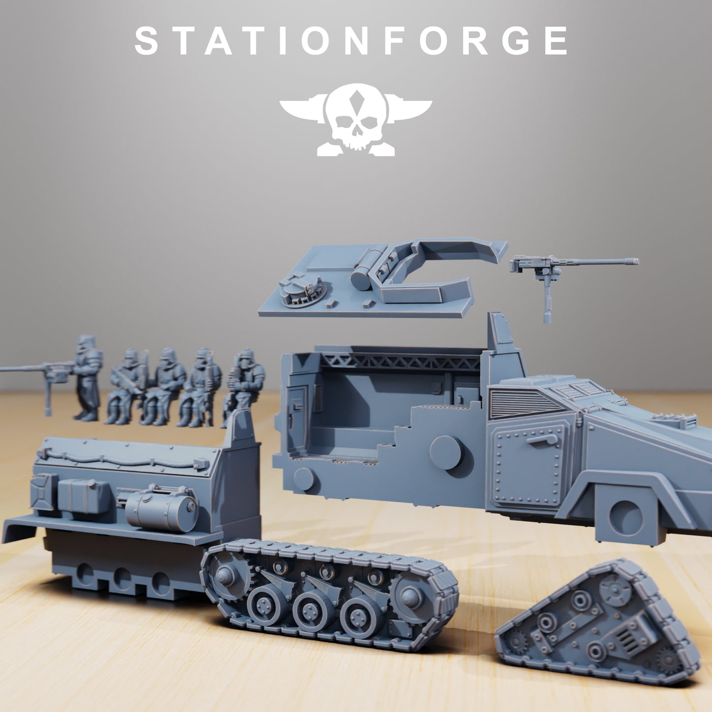 GrimGuard Personnel Carrier - Compatible with Warhammer 40K - by Station Forge - Tabletop RPG Miniature - Roleplaying 3D Printed Fantasy Mini