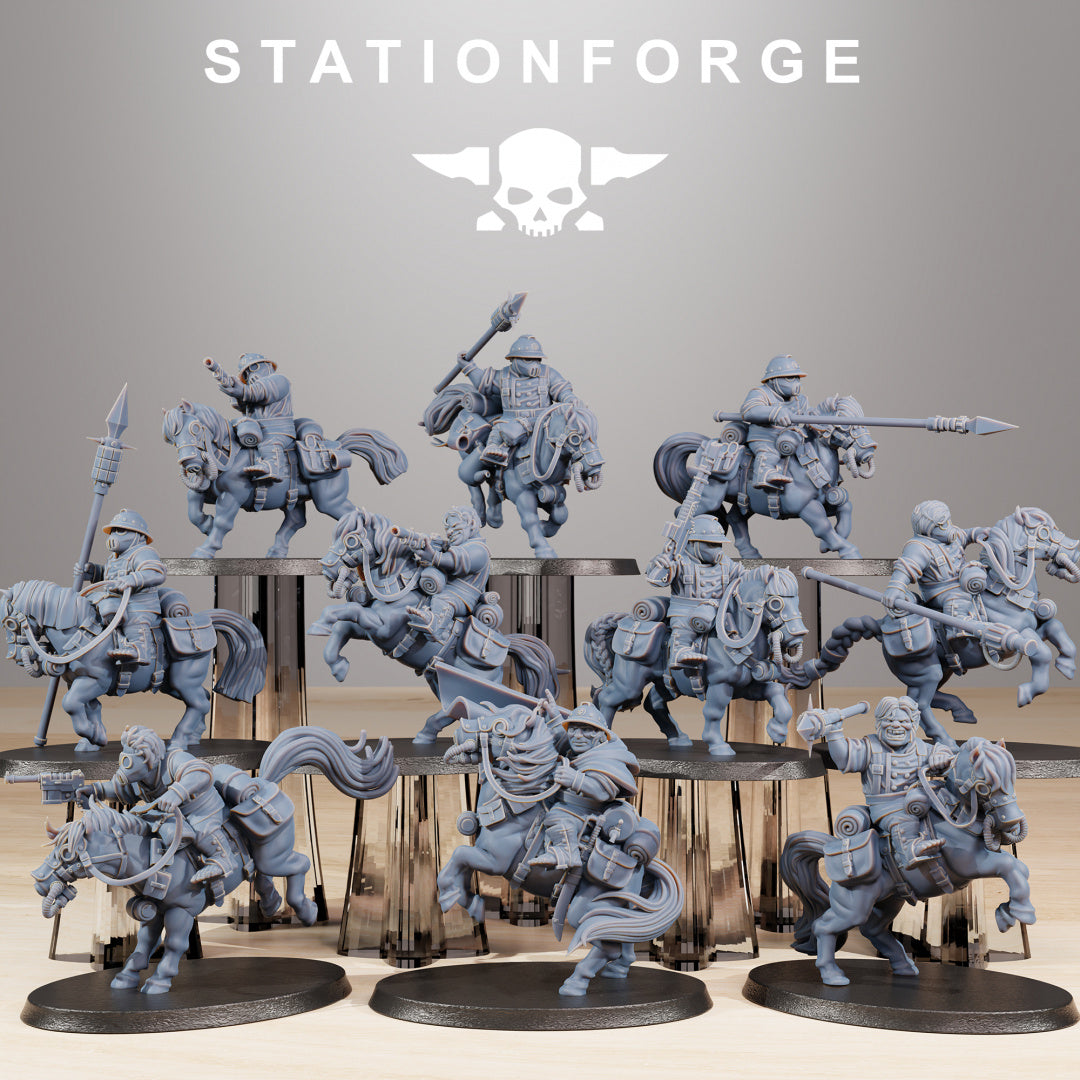 GrimGuard Pony Cavalry - Compatible with Warhammer 40K - by Station Forge - Tabletop RPG Miniature - Roleplaying 3D Printed Fantasy Mini