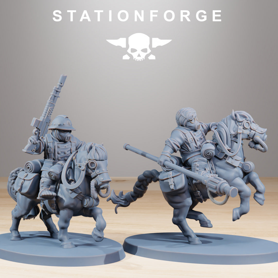 GrimGuard Pony Cavalry - Compatible with Warhammer 40K - by Station Forge - Tabletop RPG Miniature - Roleplaying 3D Printed Fantasy Mini