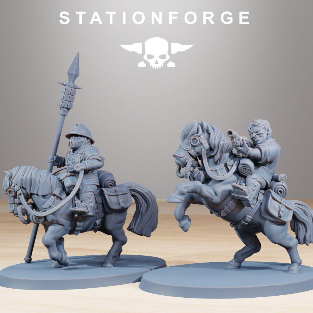 GrimGuard Pony Cavalry - Compatible with Warhammer 40K - by Station Forge - Tabletop RPG Miniature - Roleplaying 3D Printed Fantasy Mini