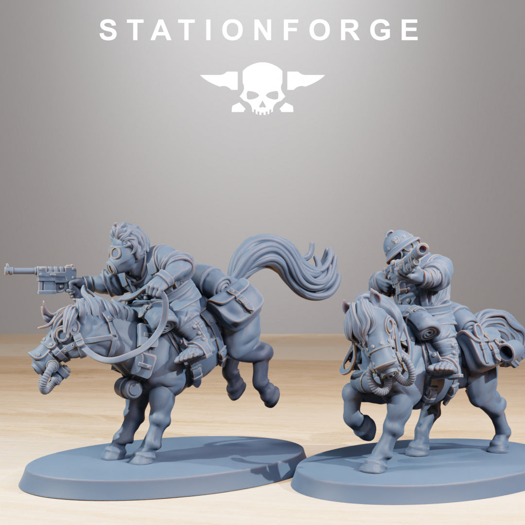 GrimGuard Pony Cavalry - Compatible with Warhammer 40K - by Station Forge - Tabletop RPG Miniature - Roleplaying 3D Printed Fantasy Mini