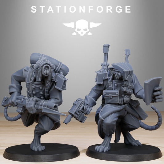 GrimGuard Raticus - Tech-Rats - Compatible with Warhammer 40K - by Station Forge - Tabletop RPG Miniature - Roleplaying 3D Printed Fantasy Mini