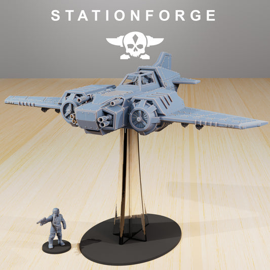 GrimGuard SF-19A Fighter Plane - by Station Forge - Tabletop RPG Miniature - Roleplaying 3D Printed Fantasy Mini