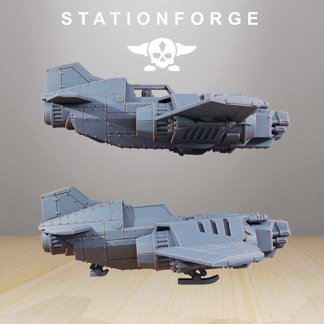 GrimGuard SF-19A Fighter Plane - by Station Forge - Tabletop RPG Miniature - Roleplaying 3D Printed Fantasy Mini