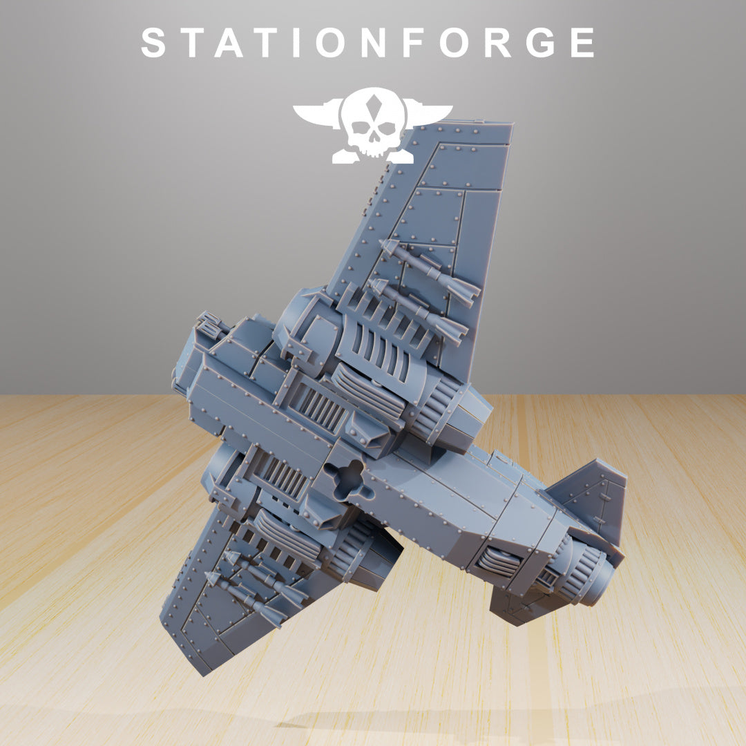 GrimGuard SF-19A Fighter Plane - by Station Forge - Tabletop RPG Miniature - Roleplaying 3D Printed Fantasy Mini