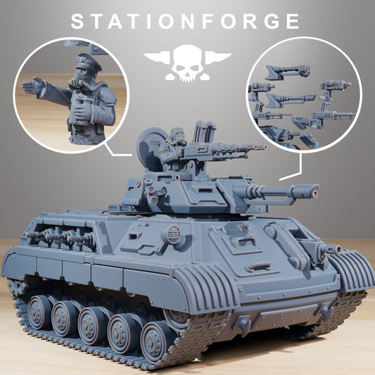 GrimGuard Support Tank - Compatible with Warhammer 40K - by Station Forge - Tabletop RPG Miniature - Roleplaying 3D Printed Fantasy Mini