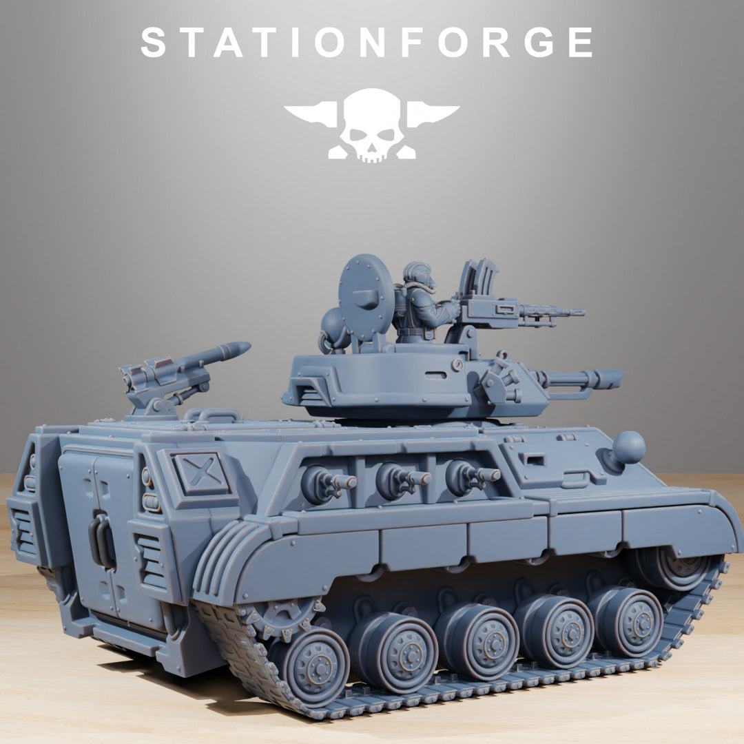 GrimGuard Support Tank - Compatible with Warhammer 40K - by Station Forge - Tabletop RPG Miniature - Roleplaying 3D Printed Fantasy Mini