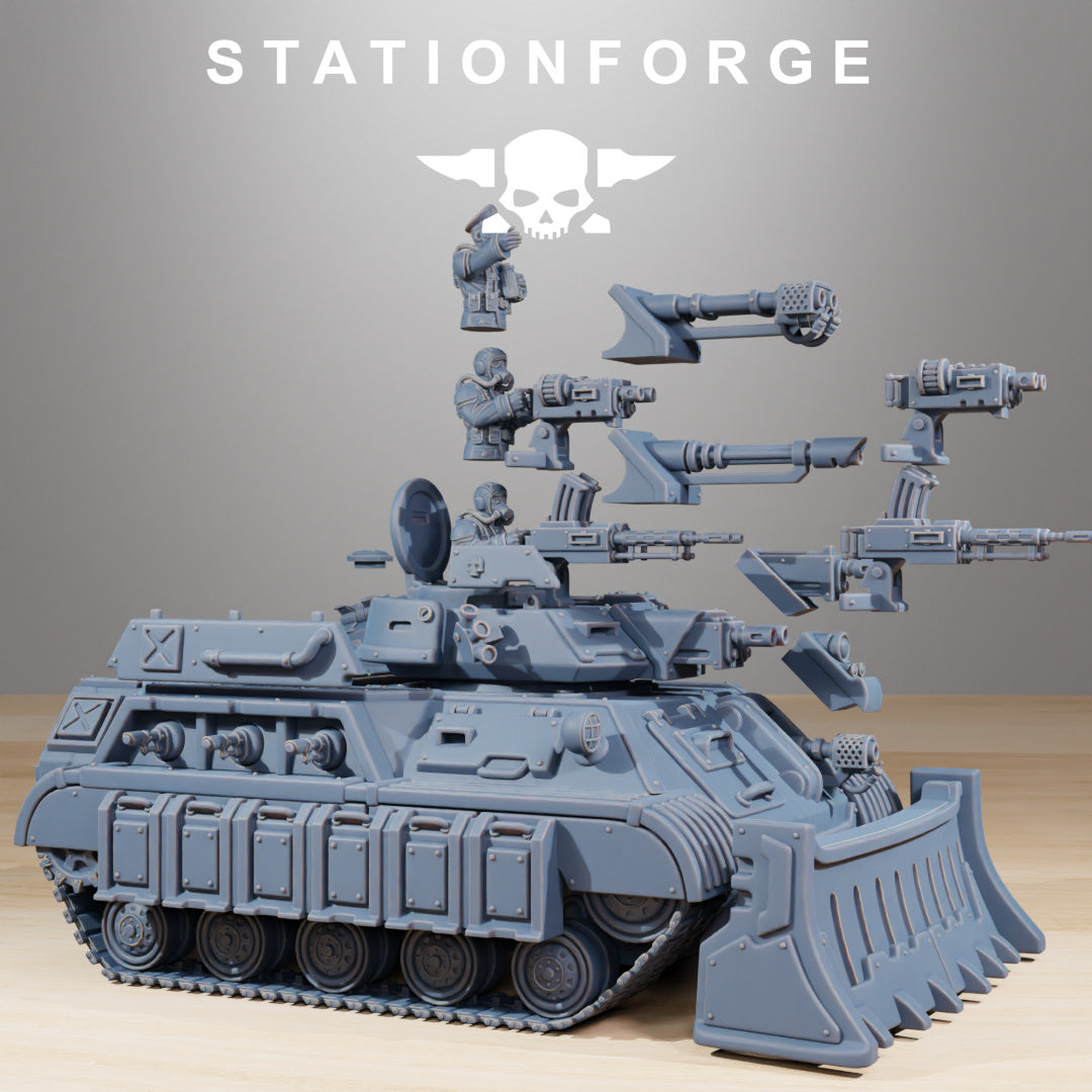 GrimGuard Support Tank - Compatible with Warhammer 40K - by Station Forge - Tabletop RPG Miniature - Roleplaying 3D Printed Fantasy Mini