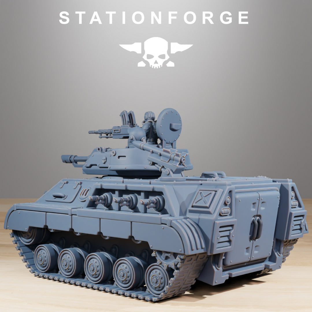 GrimGuard Support Tank - Compatible with Warhammer 40K - by Station Forge - Tabletop RPG Miniature - Roleplaying 3D Printed Fantasy Mini