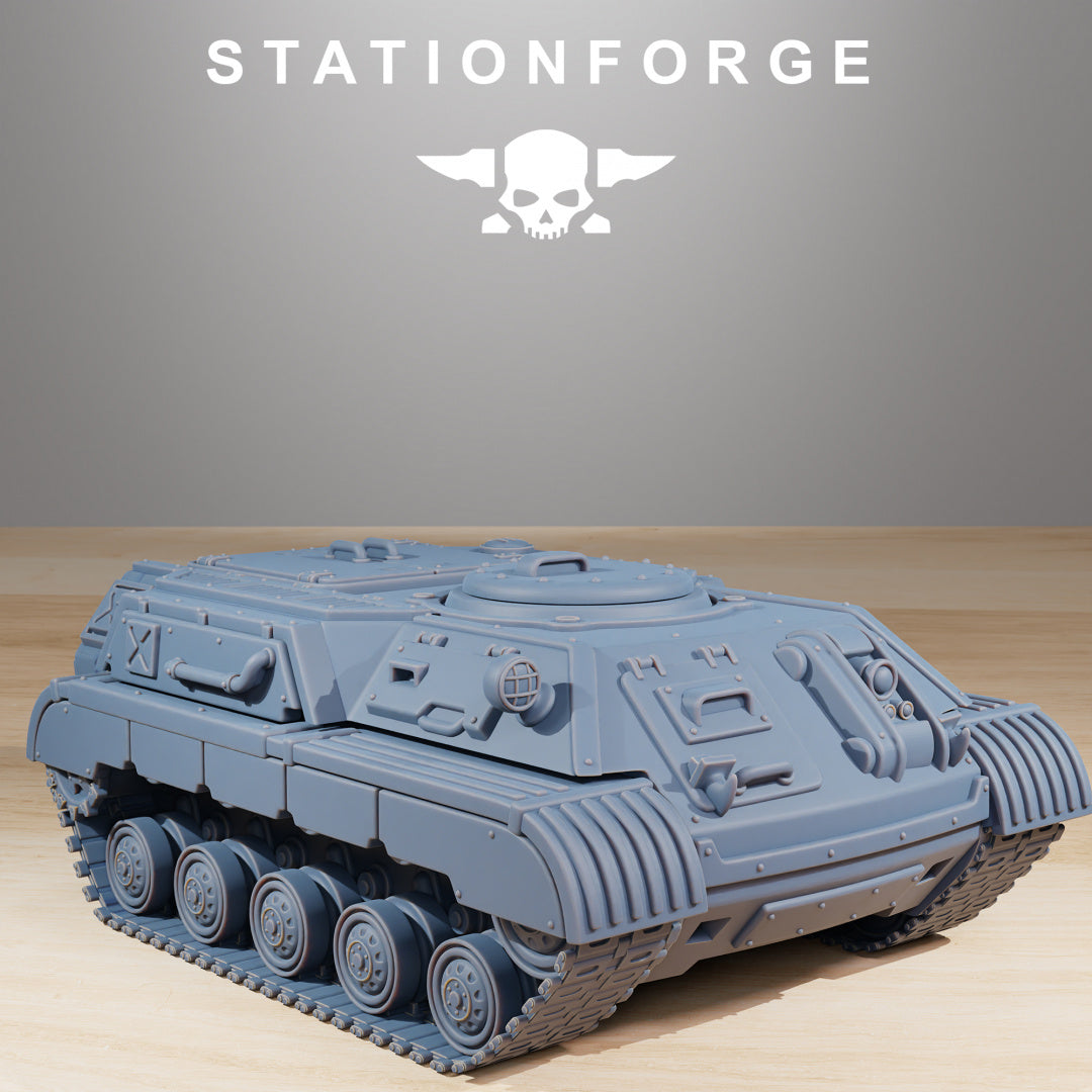 GrimGuard Support Tank - Compatible with Warhammer 40K - by Station Forge - Tabletop RPG Miniature - Roleplaying 3D Printed Fantasy Mini