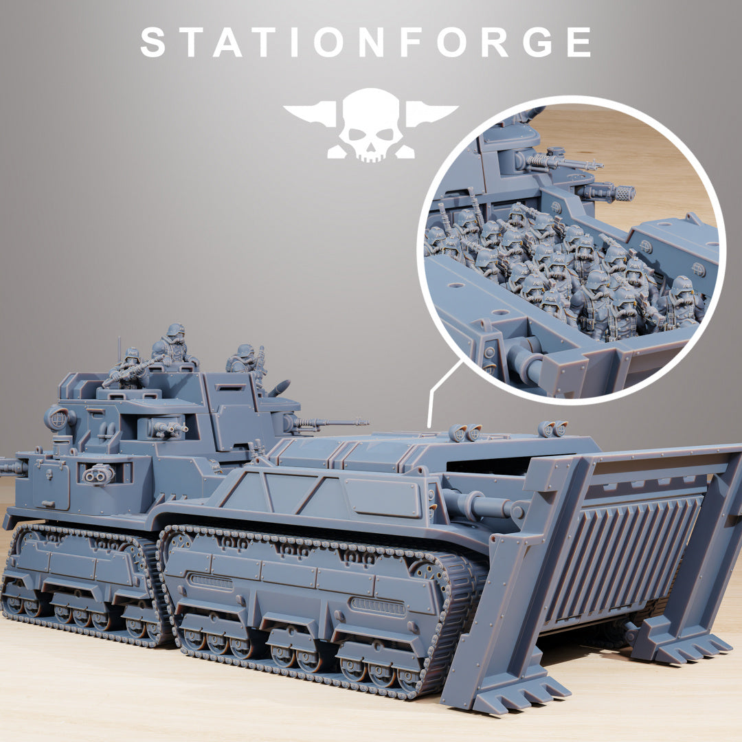 GrimGuard Transport Tank - Compatible with Warhammer 40K - by Station Forge - Tabletop RPG Miniature - Roleplaying 3D Printed Fantasy Mini