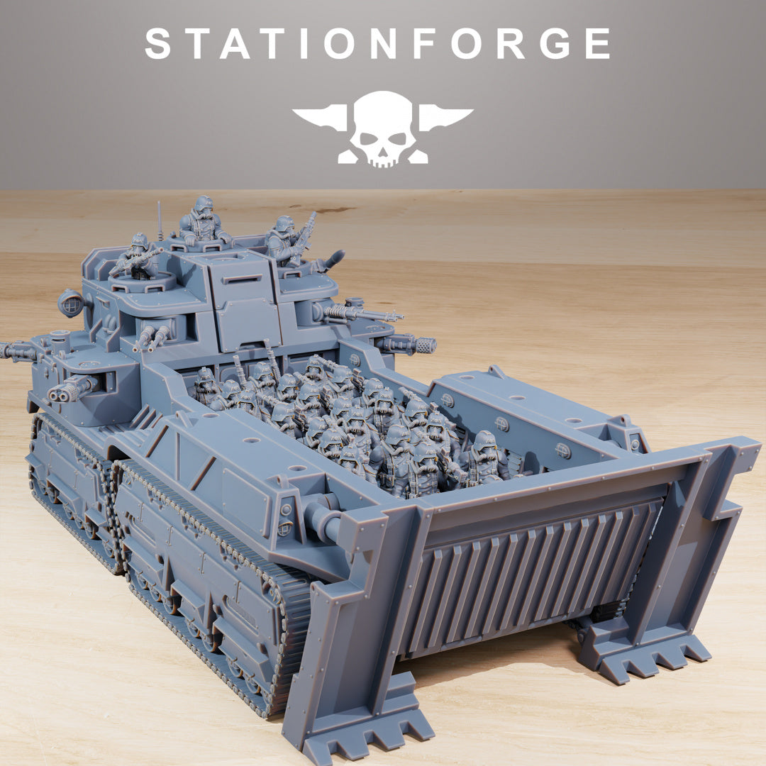 GrimGuard Transport Tank - Compatible with Warhammer 40K - by Station Forge - Tabletop RPG Miniature - Roleplaying 3D Printed Fantasy Mini