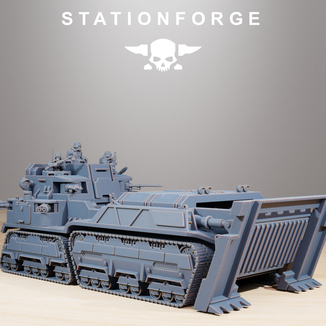 GrimGuard Transport Tank - Compatible with Warhammer 40K - by Station Forge - Tabletop RPG Miniature - Roleplaying 3D Printed Fantasy Mini