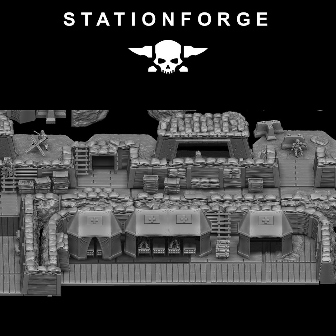 GrimGuard Trench Terrain - Compatible with Warhammer 40K - by Station Forge - Tabletop RPG Miniature - Roleplaying 3D Printed Fantasy Mini