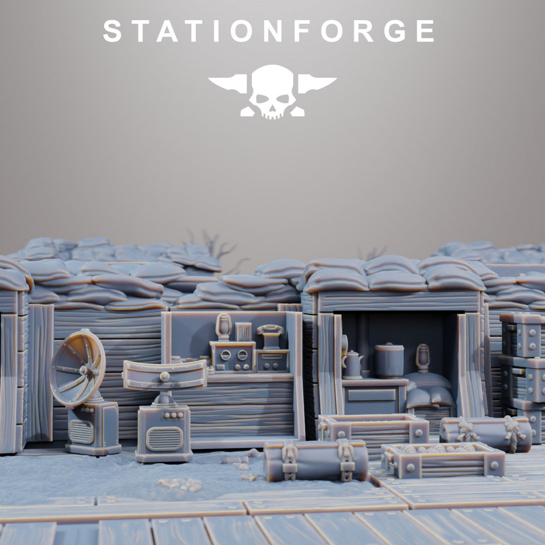 GrimGuard Trench Terrain - Compatible with Warhammer 40K - by Station Forge - Tabletop RPG Miniature - Roleplaying 3D Printed Fantasy Mini