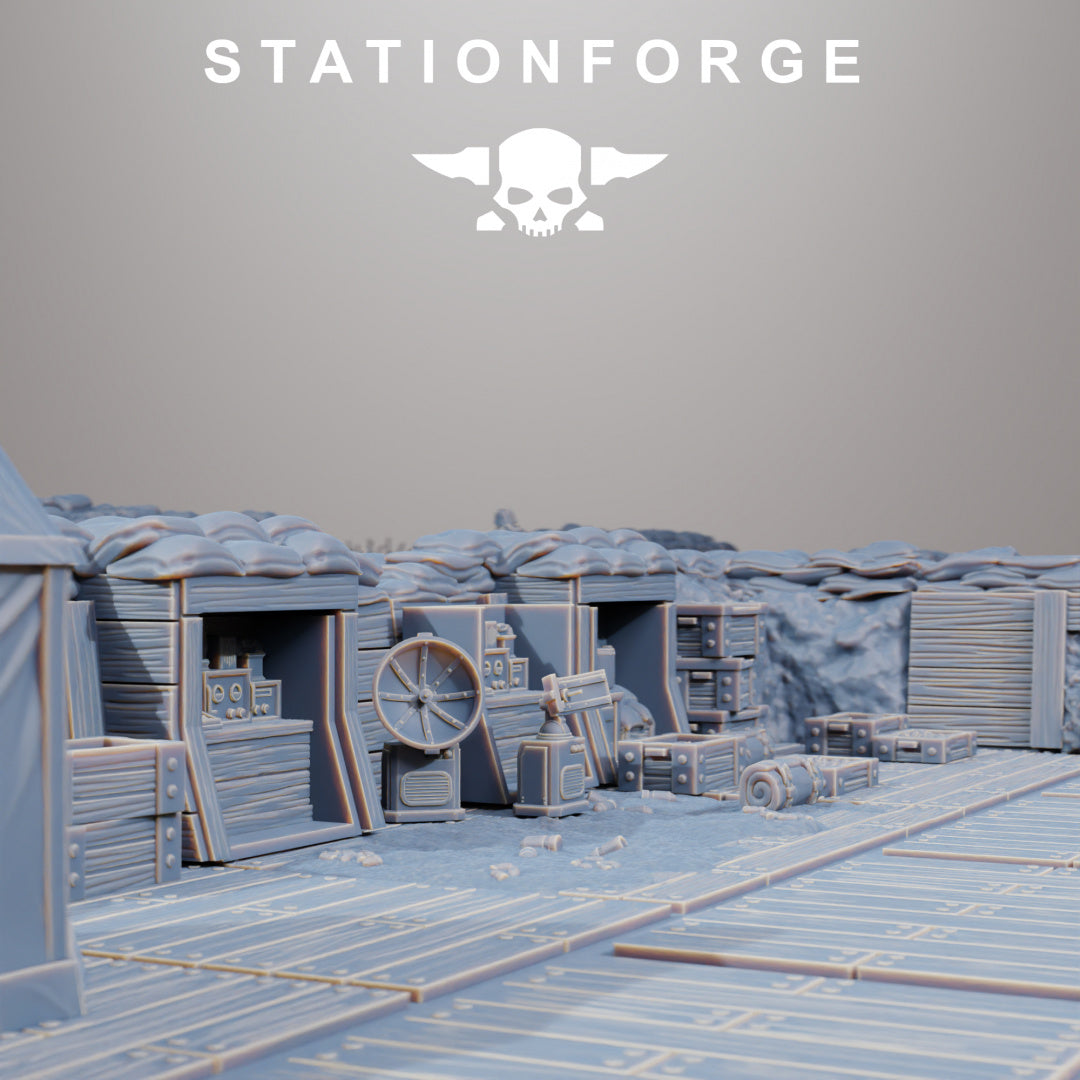 GrimGuard Trench Terrain - Compatible with Warhammer 40K - by Station Forge - Tabletop RPG Miniature - Roleplaying 3D Printed Fantasy Mini