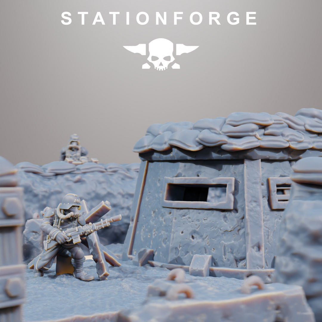 GrimGuard Trench Terrain - Compatible with Warhammer 40K - by Station Forge - Tabletop RPG Miniature - Roleplaying 3D Printed Fantasy Mini