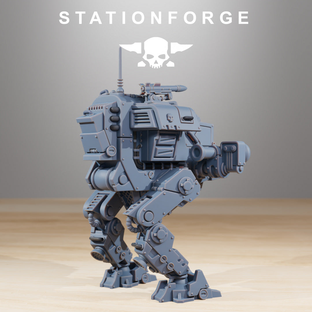 GrimGuard Walker Mk1 - Compatible with Warhammer 40K - by Station Forge - Tabletop RPG Miniature - Roleplaying 3D Printed Fantasy Mini