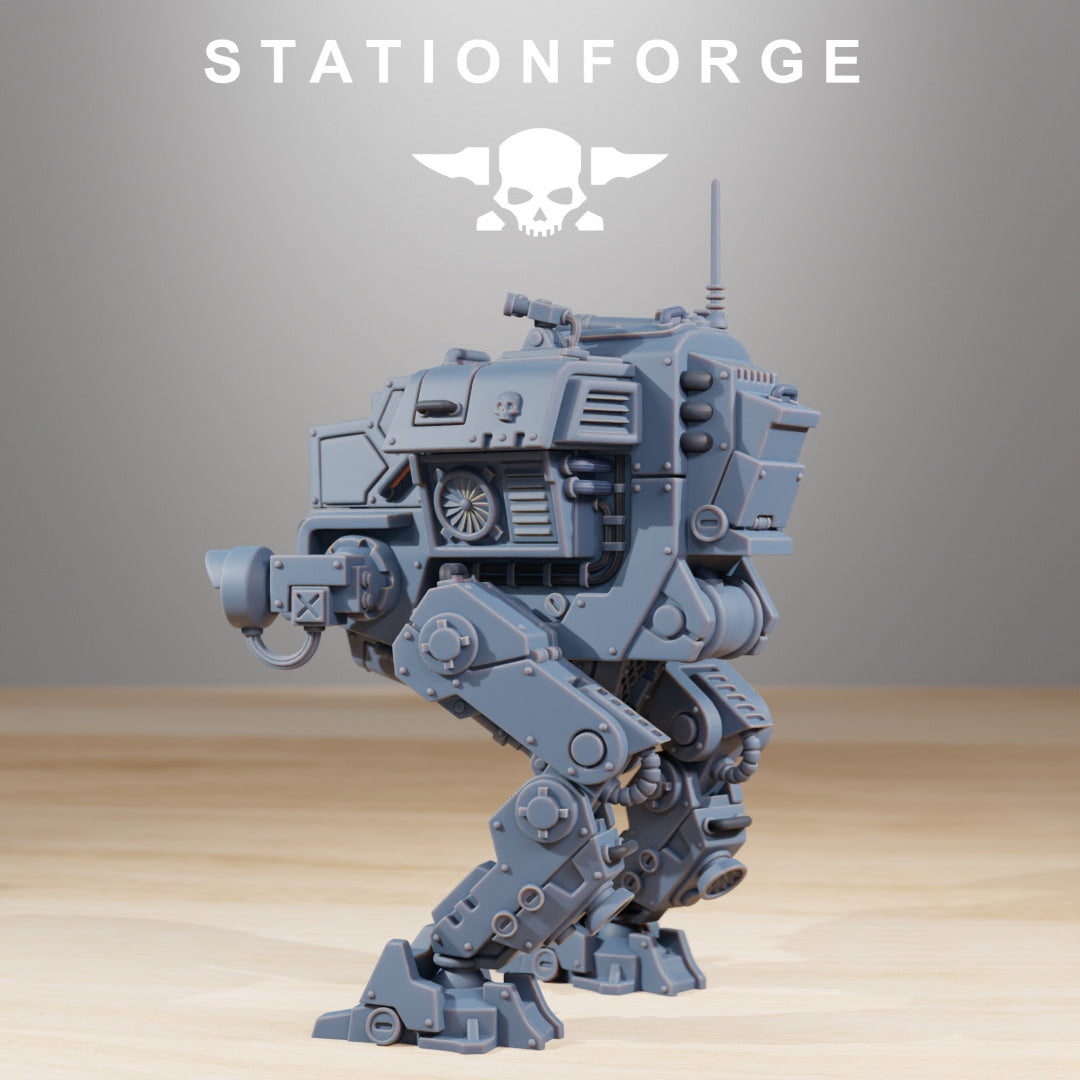 GrimGuard Walker Mk1 - Compatible with Warhammer 40K - by Station Forge - Tabletop RPG Miniature - Roleplaying 3D Printed Fantasy Mini