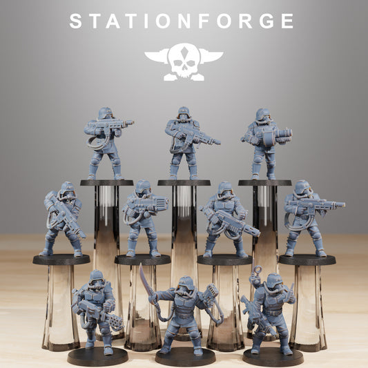 Grimguard Commandos - Compatible with Warhammer 40K - by Station Forge - Tabletop RPG Miniature - Roleplaying 3D Printed Fantasy Mini