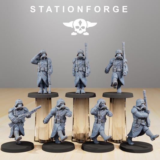 Grimguard Marching Poses - Compatible with Warhammer 40K - by Station Forge - Tabletop RPG Miniature - Roleplaying 3D Printed Fantasy Mini