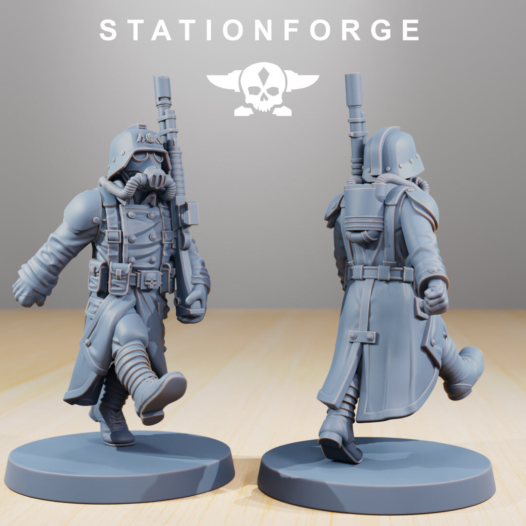 Grimguard Marching Poses - Compatible with Warhammer 40K - by Station Forge - Tabletop RPG Miniature - Roleplaying 3D Printed Fantasy Mini