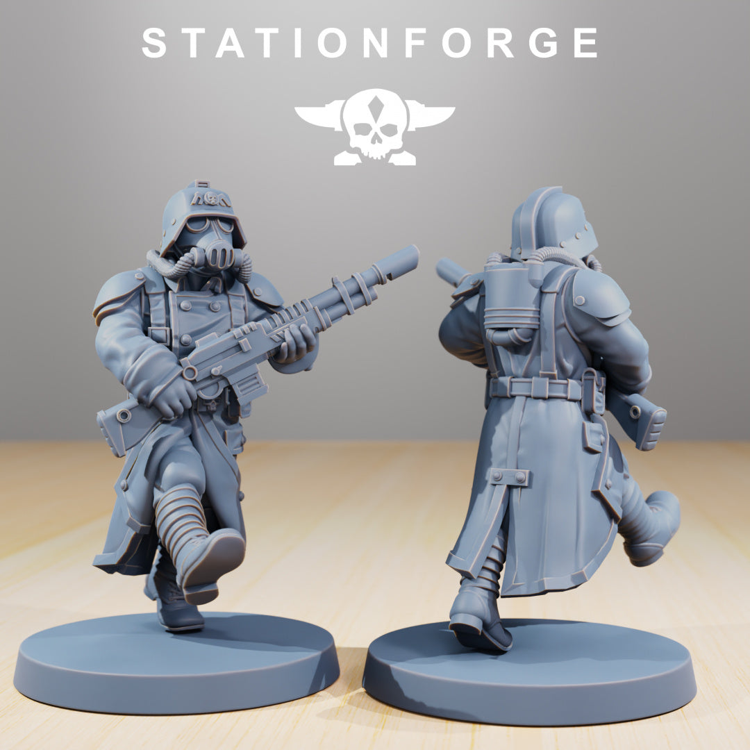 Grimguard Marching Poses - Compatible with Warhammer 40K - by Station Forge - Tabletop RPG Miniature - Roleplaying 3D Printed Fantasy Mini