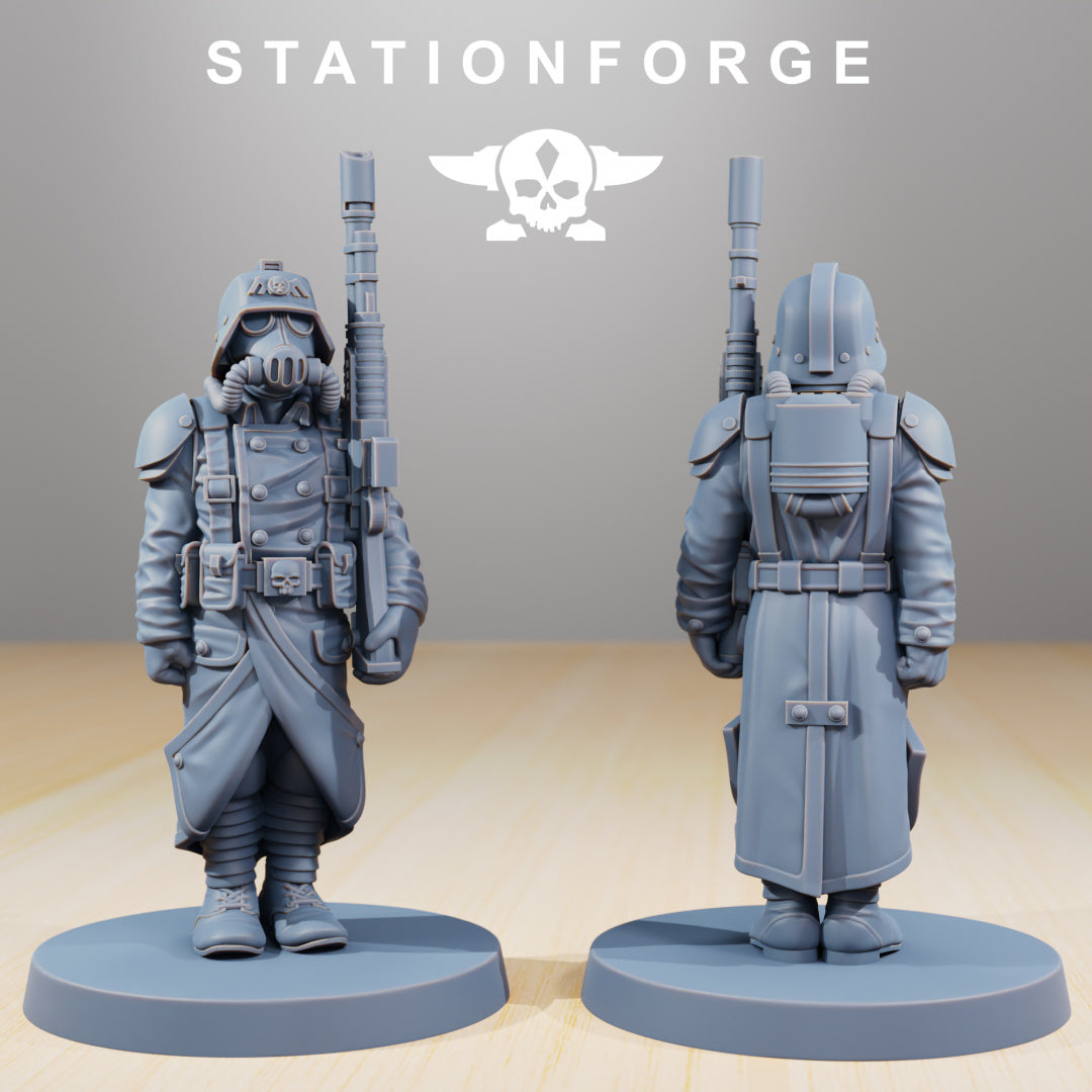 Grimguard Marching Poses - Compatible with Warhammer 40K - by Station Forge - Tabletop RPG Miniature - Roleplaying 3D Printed Fantasy Mini