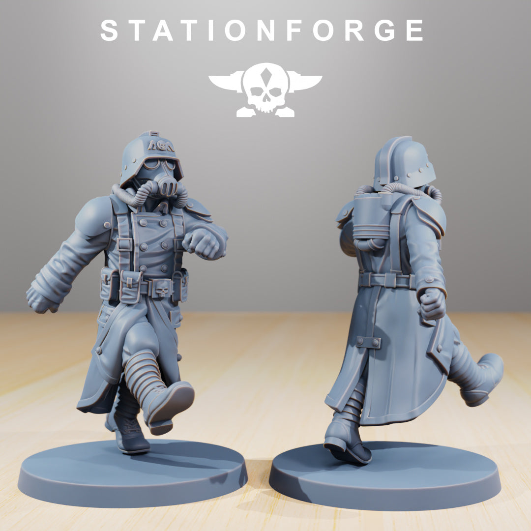 Grimguard Marching Poses - Compatible with Warhammer 40K - by Station Forge - Tabletop RPG Miniature - Roleplaying 3D Printed Fantasy Mini