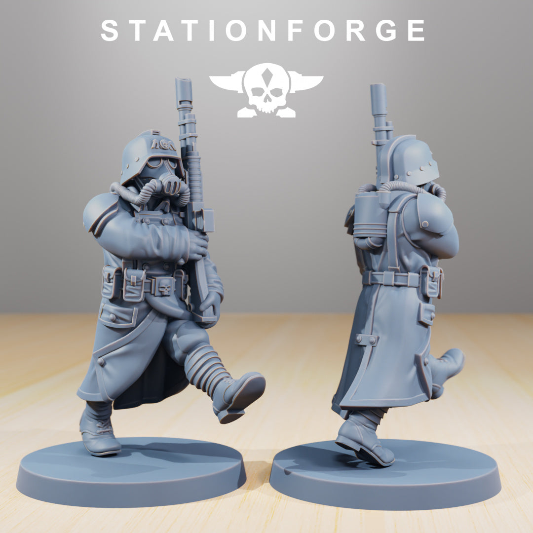 Grimguard Marching Poses - Compatible with Warhammer 40K - by Station Forge - Tabletop RPG Miniature - Roleplaying 3D Printed Fantasy Mini