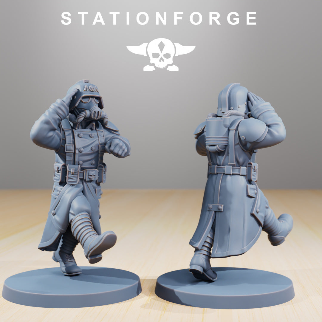 Grimguard Marching Poses - Compatible with Warhammer 40K - by Station Forge - Tabletop RPG Miniature - Roleplaying 3D Printed Fantasy Mini