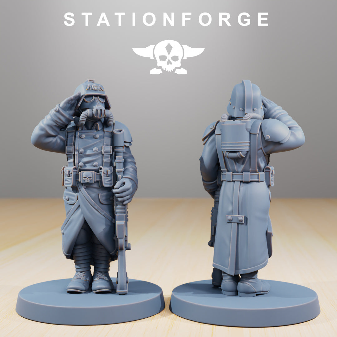 Grimguard Marching Poses - Compatible with Warhammer 40K - by Station Forge - Tabletop RPG Miniature - Roleplaying 3D Printed Fantasy Mini