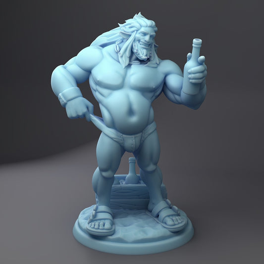 Grub Beach - Ogre Alchemist  - by Twin Raven - Tabletop RPG Miniature - Roleplaying 3D Printed Fantasy Mini