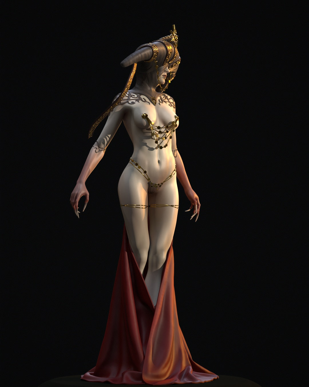 Guaranty - The Pale Priestess Statue - by Dungeons and Dragons - Tabletop RPG Miniature - Roleplaying 3D Printed Fantasy Mini