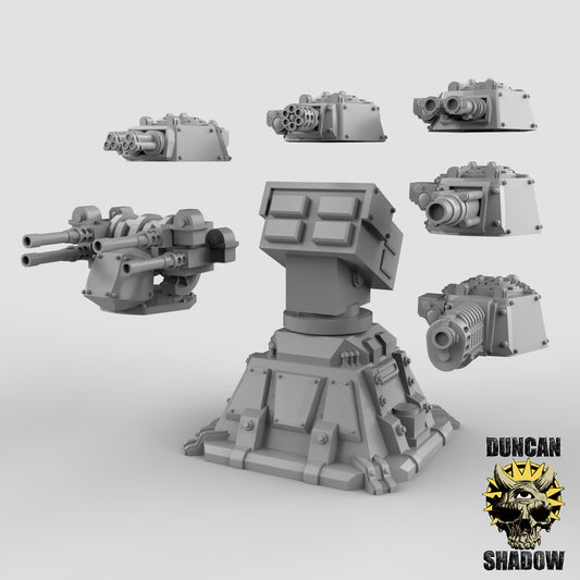 Gun Emplacement - Multiple Weapons - by Duncan Shadows - Tabletop RPG Miniature - Roleplaying 3D Printed Fantasy Mini