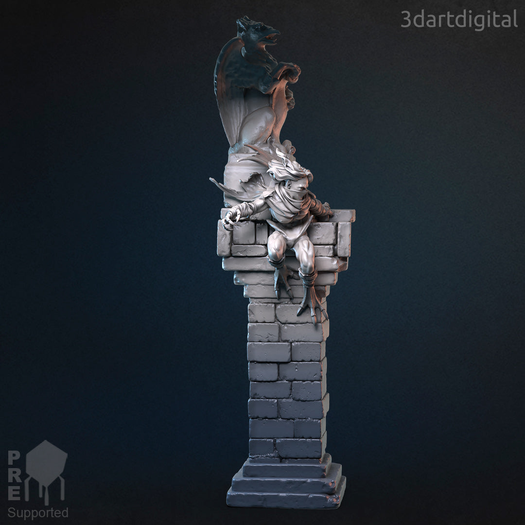 Vampire - Guy De Payans Clinging - by 3dartDigital - Tabletop RPG Miniature - Roleplaying 3D Printed Fantasy Mini