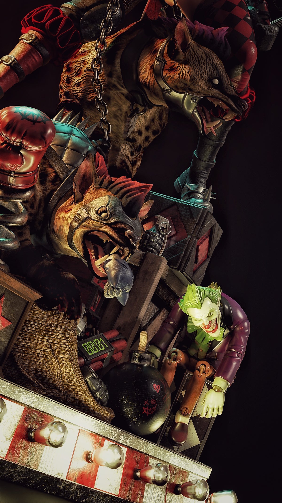 Harley Who Laughs Sculpture(75mm to 500mm) - Unassembled/Unpainted/3D Print