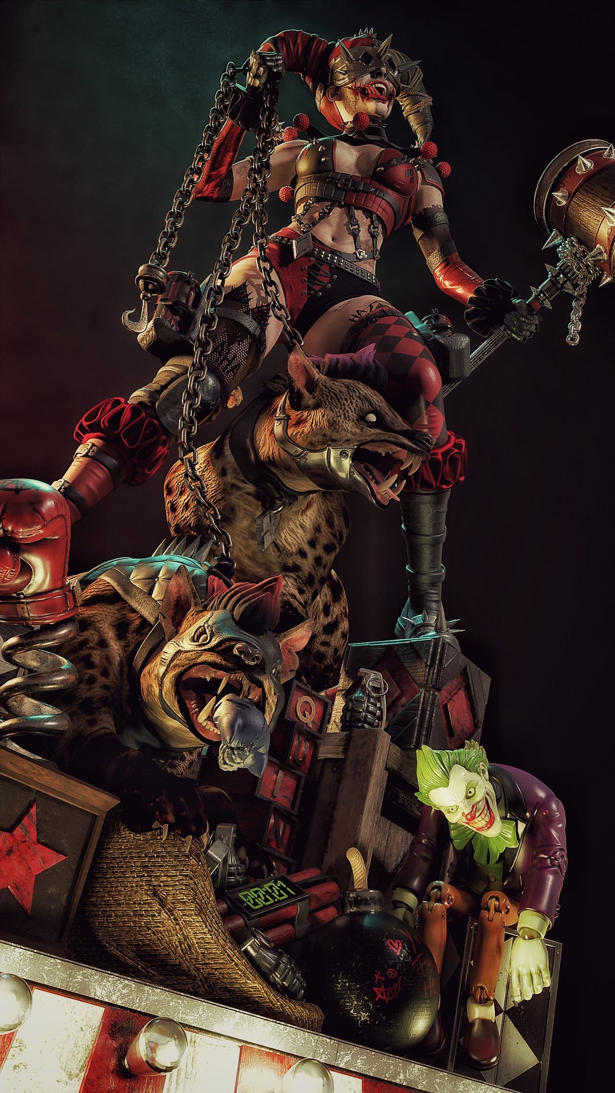 Harley Who Laughs Sculpture(75mm to 500mm) - Unassembled/Unpainted/3D Print