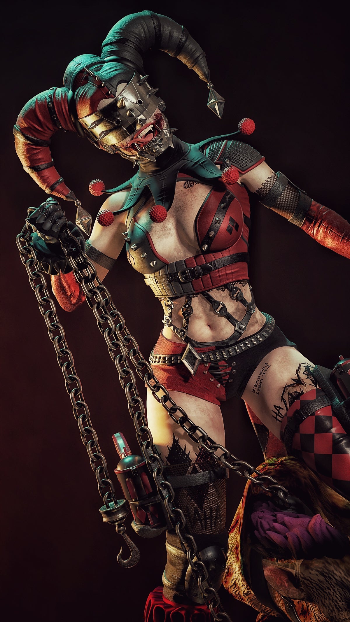 Harley Who Laughs Sculpture(75mm to 500mm) - Unassembled/Unpainted/3D Print