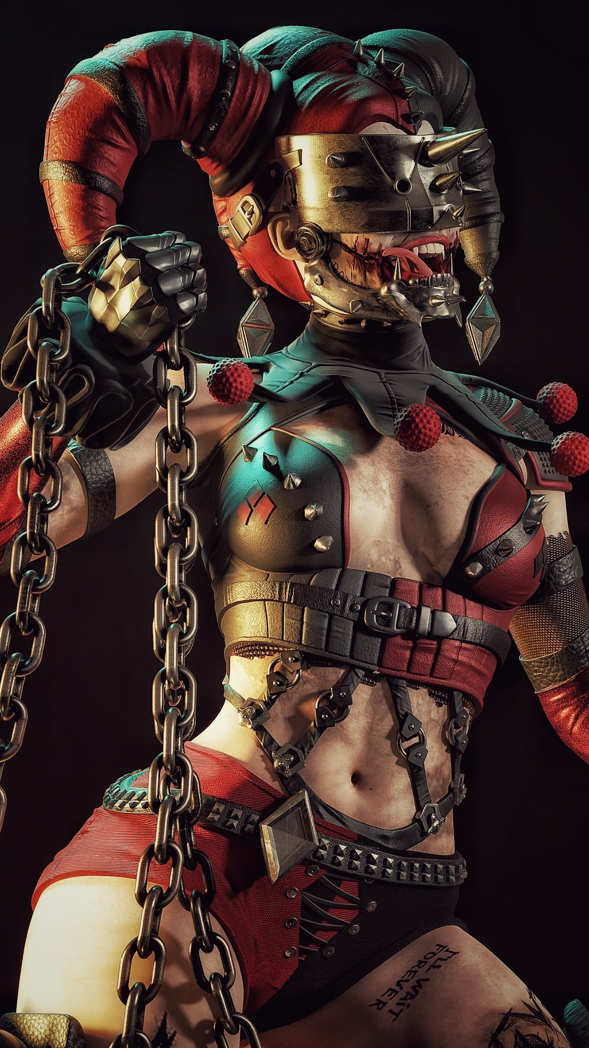 Harley Who Laughs Sculpture(75mm to 500mm) - Unassembled/Unpainted/3D Print
