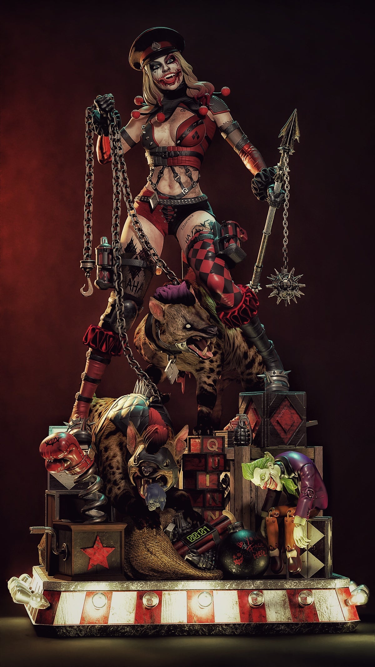 Harley Who Laughs Sculpture(75mm to 500mm) - Unassembled/Unpainted/3D Print