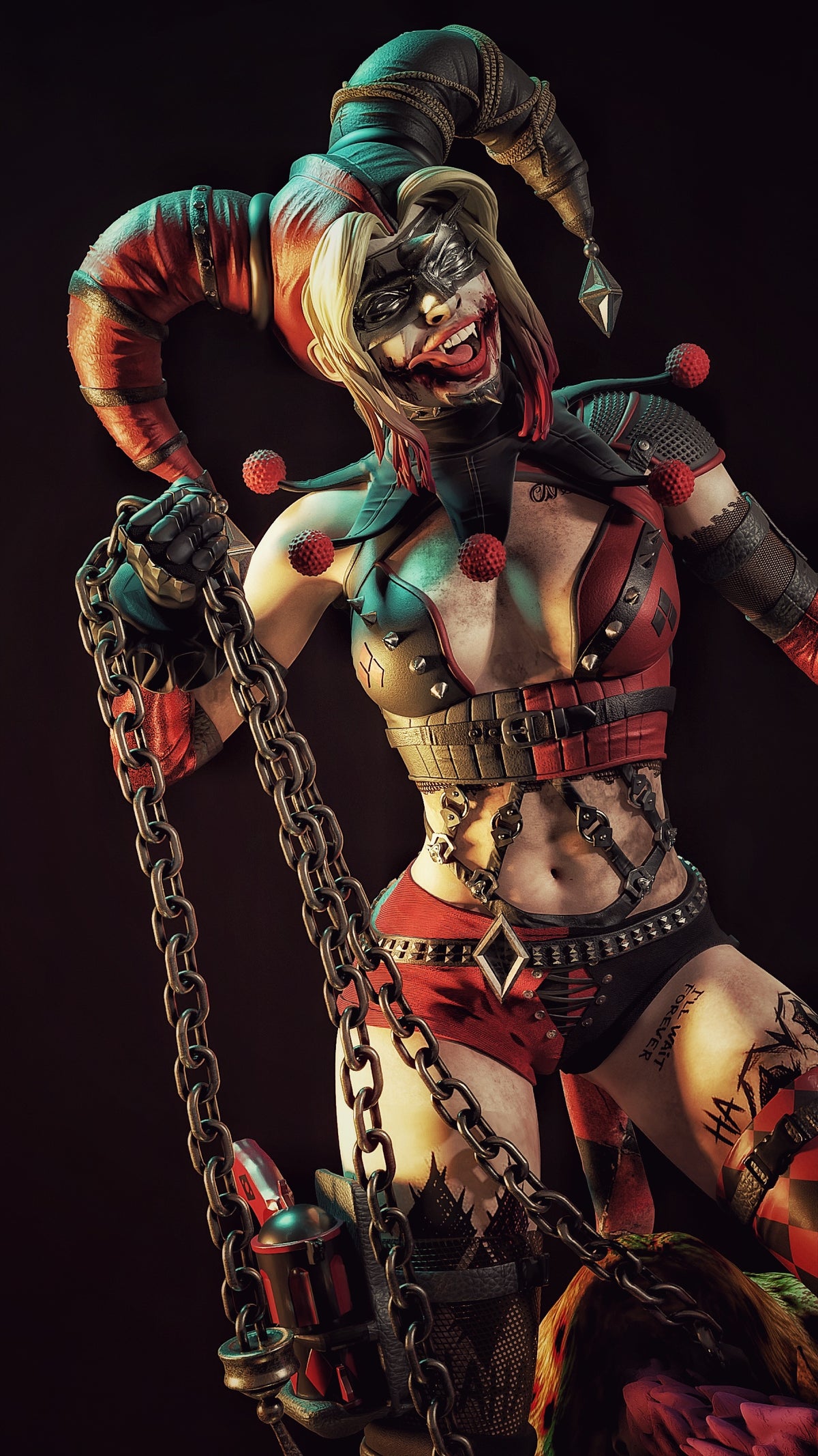 Harley Who Laughs Sculpture(75mm to 500mm) - Unassembled/Unpainted/3D Print