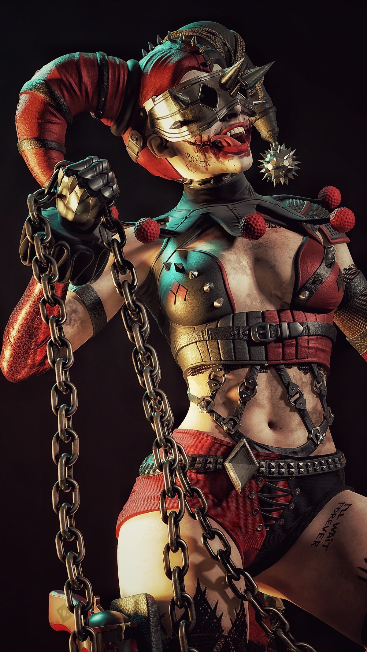 Harley Who Laughs Sculpture(75mm to 500mm) - Unassembled/Unpainted/3D Print