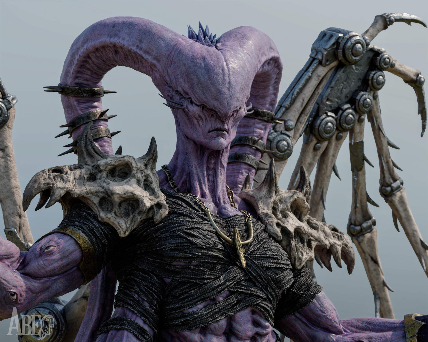 The Ninefold Sorcerer Sculpture (75mm to 500mm) - Unassembled/Unpainted/3D Print