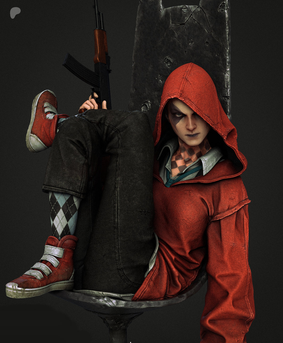 Harley Quinn Absolute Sculpture (75mm to 500mm) - Unassembled/Unpainted/3D Print