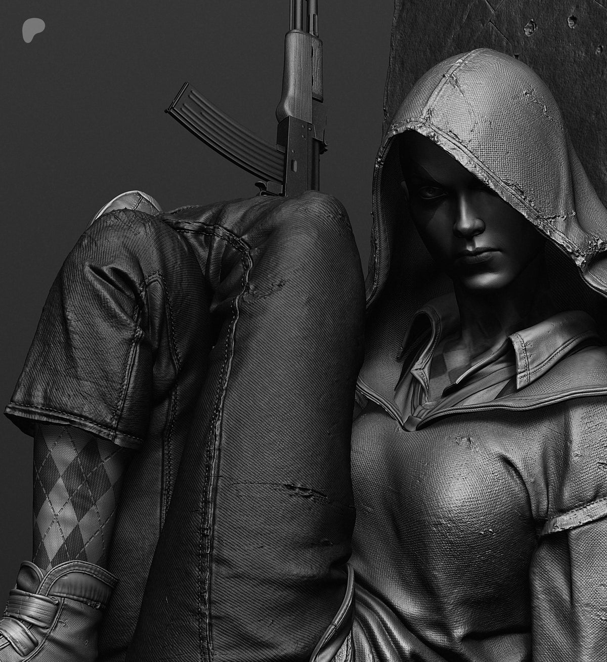 Harley Quinn Absolute Sculpture (75mm to 500mm) - Unassembled/Unpainted/3D Print