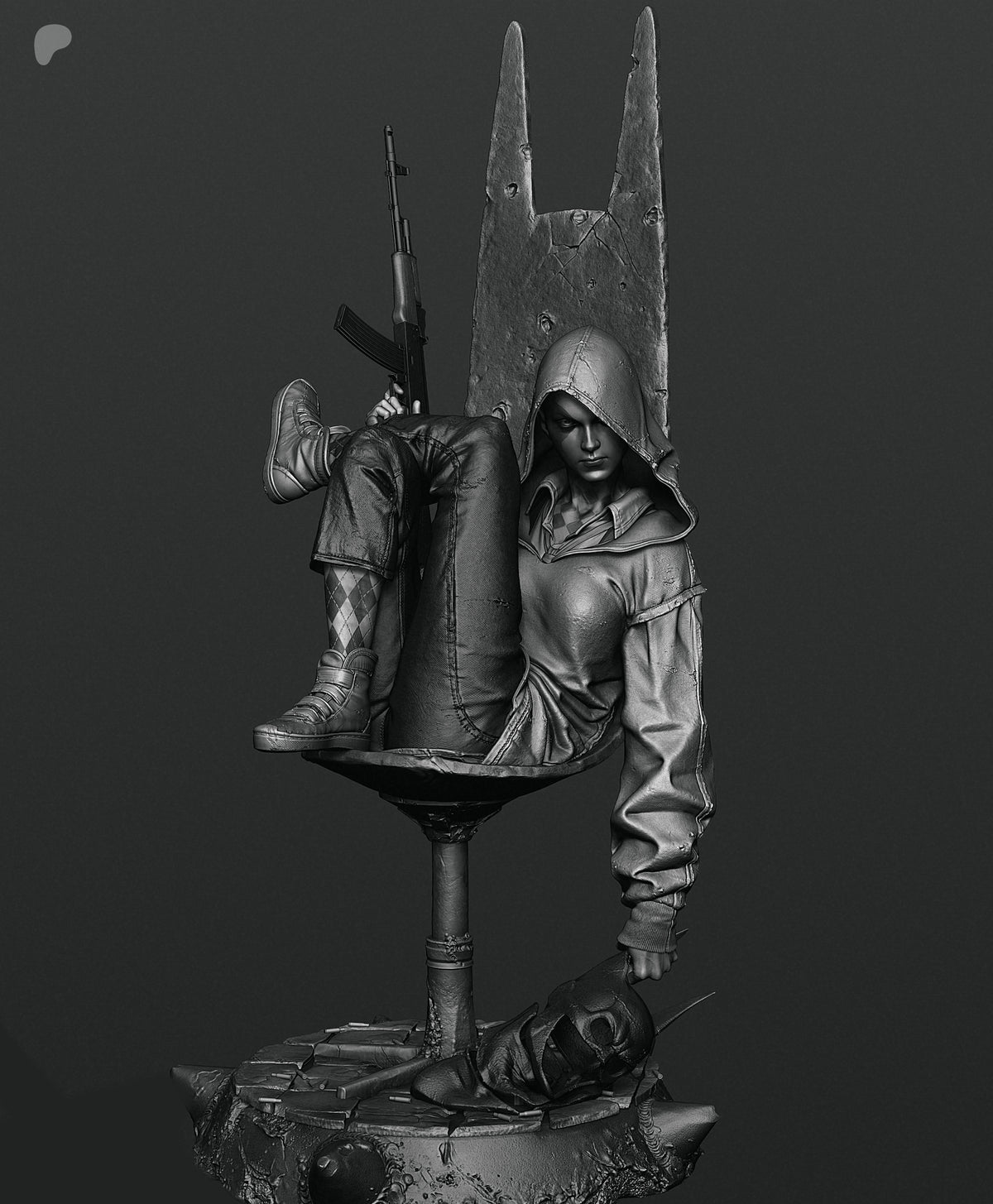 Harley Quinn Absolute Sculpture (75mm to 500mm) - Unassembled/Unpainted/3D Print