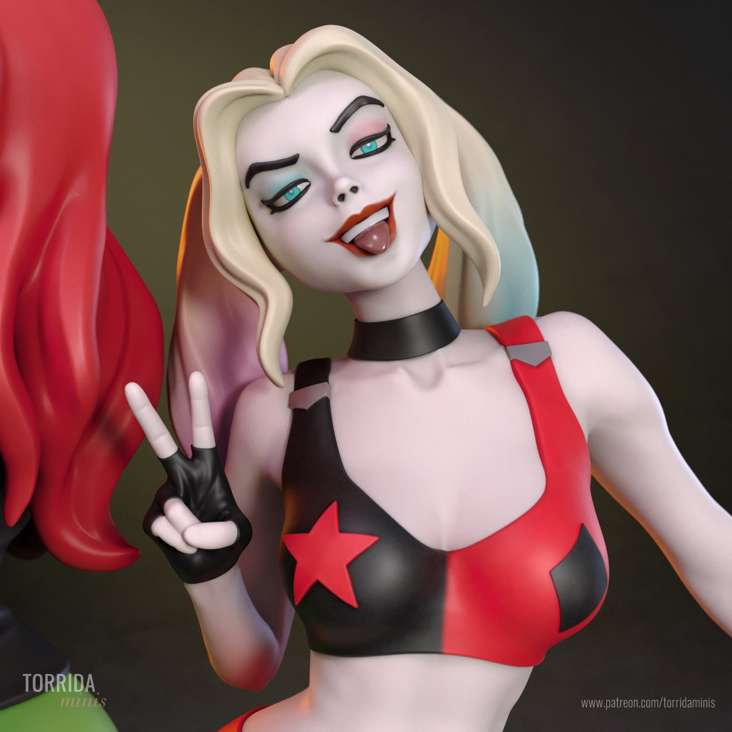Harley Quinn and Poison Ivy Diorama (75mm to 500mm) - Unassembled/Unpainted/3D Print