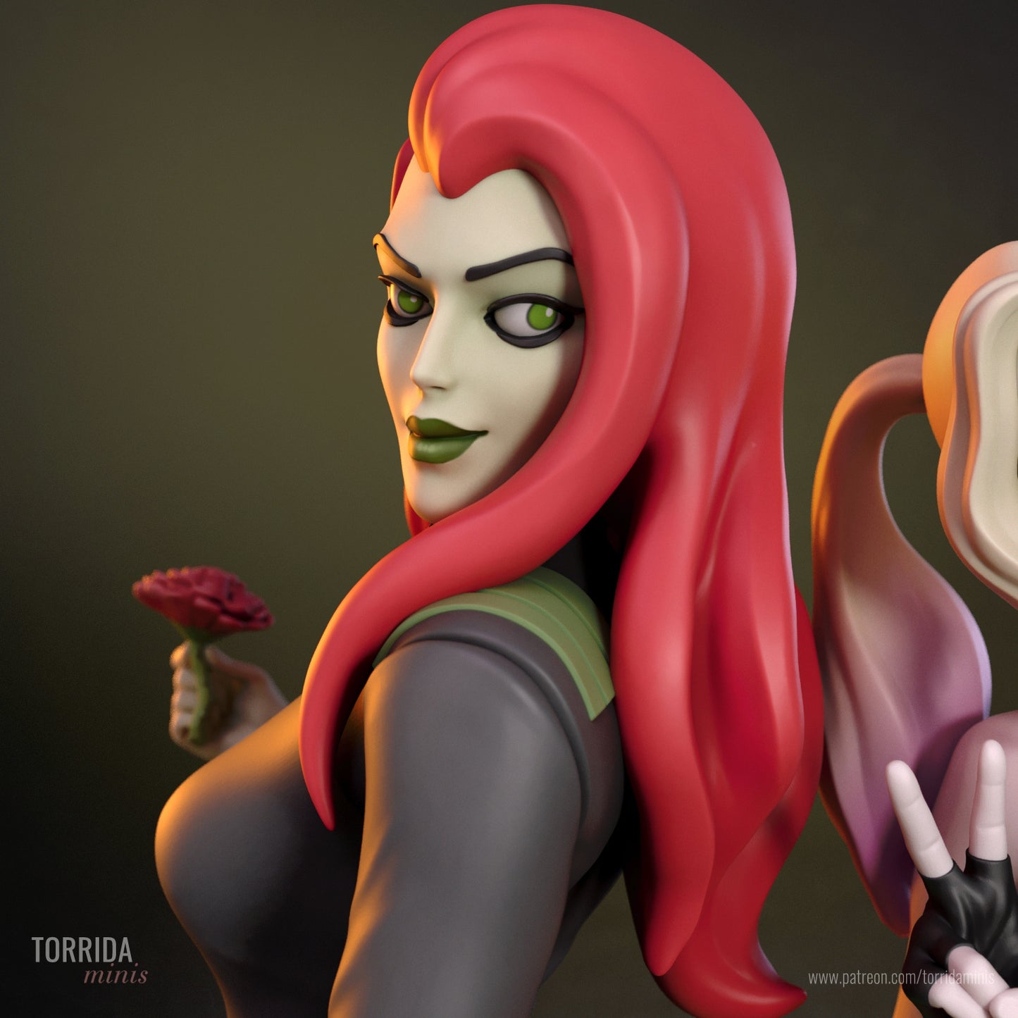 Harley Quinn and Poison Ivy Diorama (75mm to 500mm) - Unassembled/Unpainted/3D Print